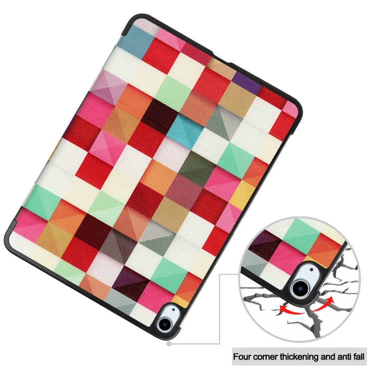 For iPad Air 11 2025 / 2024 Custer Painted 3-Fold Holder Smart Leather Tablet Case(Magic Cube) by buy2fix