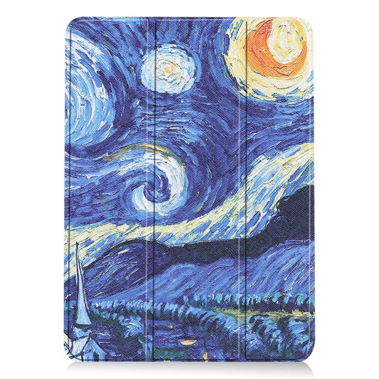 For iPad Air 11 2025 / 2024 Custer Painted 3-Fold Holder Smart Leather Tablet Case(Starry Sky) by buy2fix