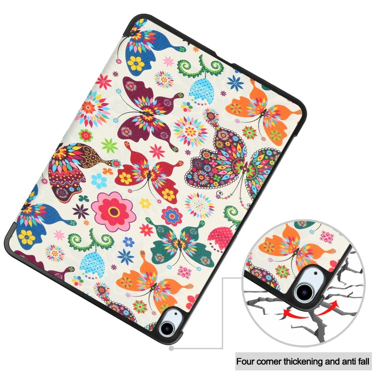 For iPad Air 11 2025 / 2024 Custer Painted 3-Fold Holder Smart Leather Tablet Case(Color Butterfly) by buy2fix