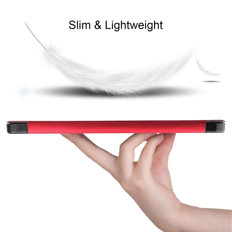 For iPad Air 11 2024 / 2025 Custer TPU Pure Color 3-Fold Holder Smart Leather Tablet Case(Red) by buy2fix