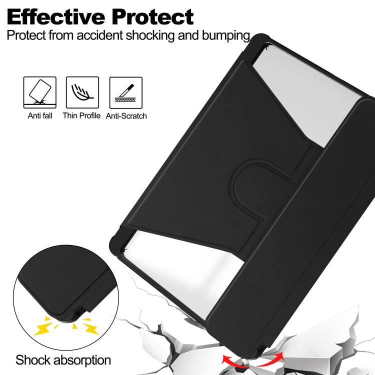 For iPad Air 13 2025 / 2024 Transparent Rotation Smart Leather Tablet Case with Keyboard(Black) by buy2fix