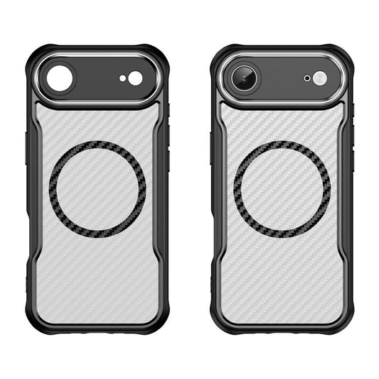 For iPhone 17 Air Carbon Fiber Texture MagSafe Translucent Phone Case(Black) - iPhone Air Cases by buy2fix | Online Shopping UK | buy2fix
