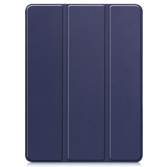 For iPad Pro 11 2025 / 2024 Custer TPU Pure Color 3-Fold Holder Smart Leather Tablet Case with Pen Tray(Dark Blue) by buy2fix