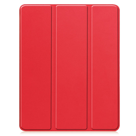 For iPad Pro 13 2025 / 2024 Custer TPU Pure Color 3-Fold Holder Smart Leather Tablet Case with Pen Tray(Red) by buy2fix