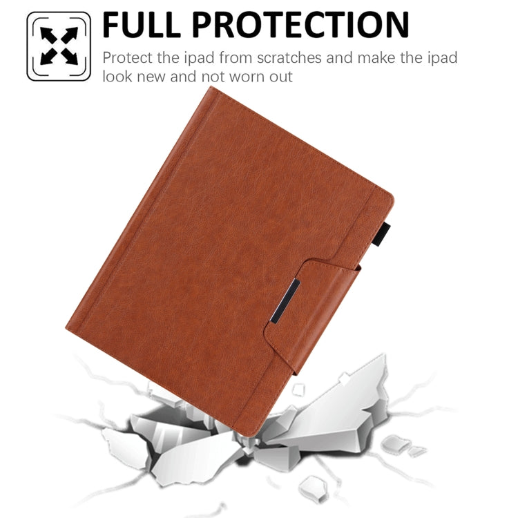 For iPad Pro 13 2025 / 2024 Solid Color Metal Buckle Leather Smart Tablet Case(Brown) by buy2fix