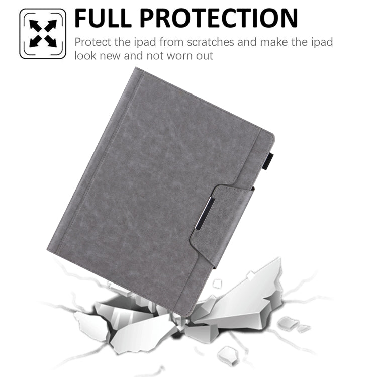 For iPad Pro 13 2025 / 2024 Solid Color Metal Buckle Leather Smart Tablet Case(Grey) by buy2fix