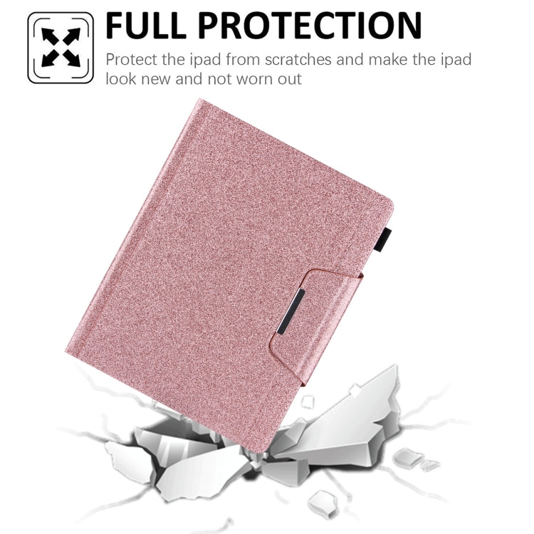 For iPad Pro 11 2025 / 2024 Glitter Metal Buckle Leather Smart Tablet Case(Rose Gold) by buy2fix