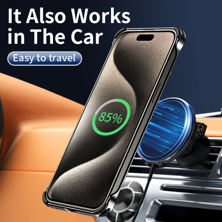 For iPhone 16 Auspicious Cloud Series MagSafe Metal Phone Case with Bracket(Grey) by buy2fix