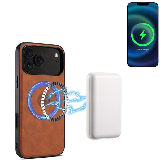 For iPhone 17 Pro Max Denior D13 Retro Texture Leather MagSafe Card Bag Phone Case(Brown) - iPhone 17 Pro Max Cases by Denior | Online Shopping UK | buy2fix