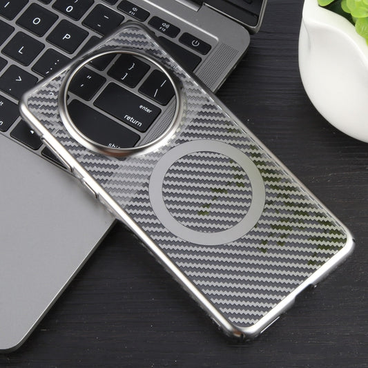 For Huawei Mate 60 Pro /60 Pro+ 6D Plated Carbon Fiber Clear Magsafe PC Phone Case(Titanium Grey) by buy2fix