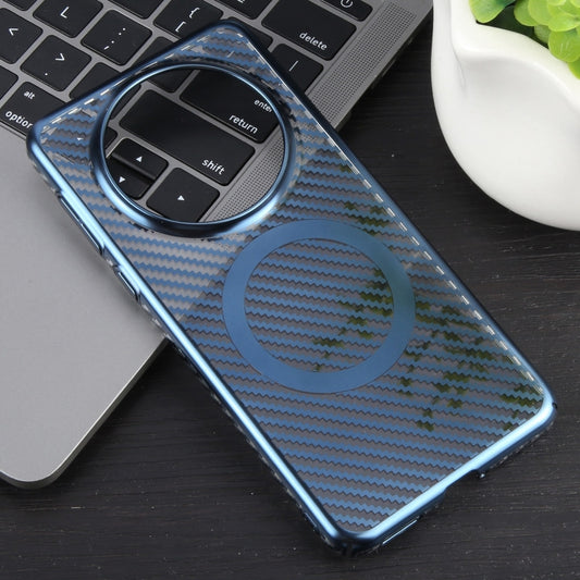 For Huawei Mate 60 Pro /60 Pro+ 6D Plated Carbon Fiber Clear Magsafe PC Phone Case(Dream Blue) by buy2fix