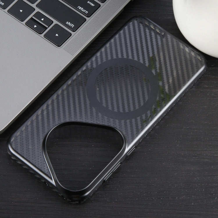 For Huawei Pura 70 Pro /70 Pro+ 6D Plated Carbon Fiber Clear Magsafe PC Phone Case(Starry Black) by buy2fix