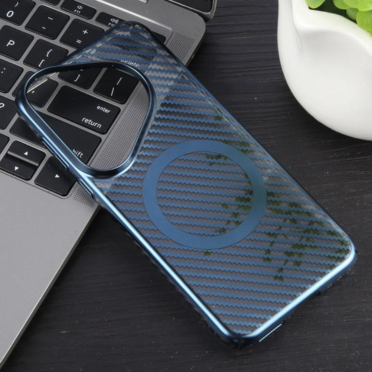 For Huawei Pura 70 6D Plated Carbon Fiber Clear Magsafe PC Phone Case(Dream Blue) by buy2fix