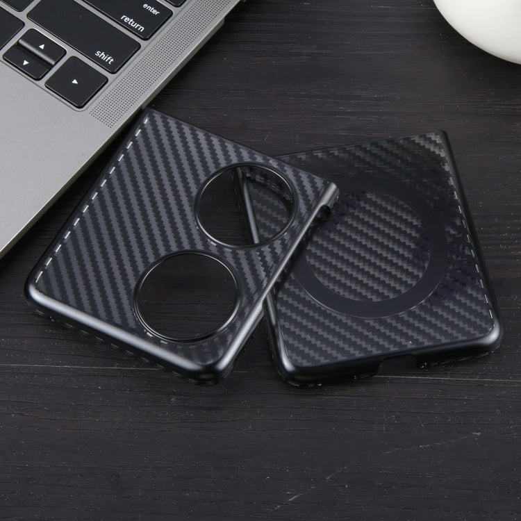 For Huawei Pocket 2 6D Plated Carbon Fiber Clear Magsafe PC Phone Case(Starry Black) by buy2fix