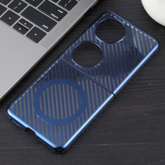 For Huawei Pocket 2 6D Plated Carbon Fiber Clear Magsafe PC Phone Case(Dream Blue) by buy2fix