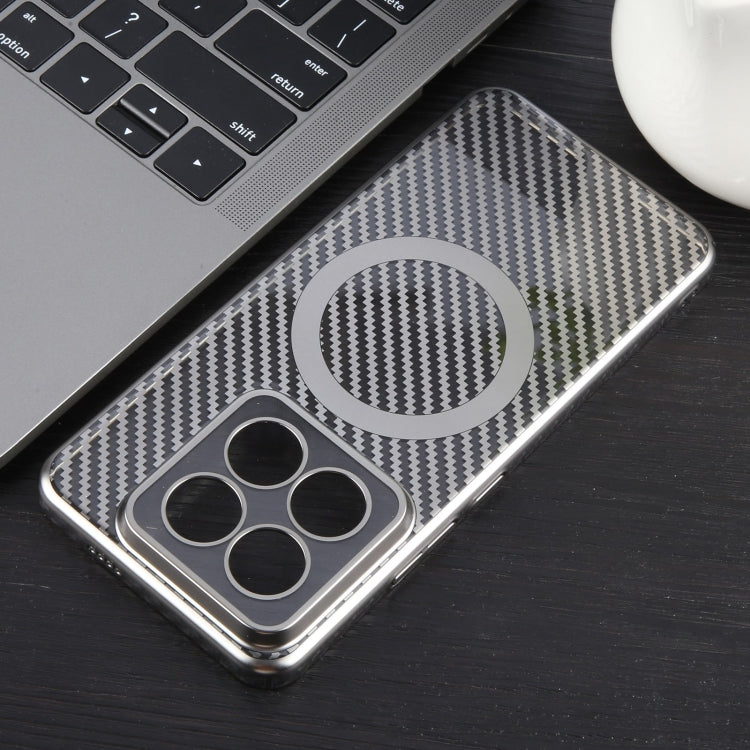For Xiaomi 14 Pro 6D Plated Carbon Fiber Clear Magsafe PC Phone Case(Titanium Grey) by buy2fix