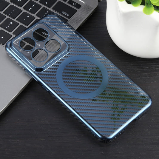 For Xiaomi 14 Pro 6D Plated Carbon Fiber Clear Magsafe PC Phone Case(Dream Blue) by buy2fix