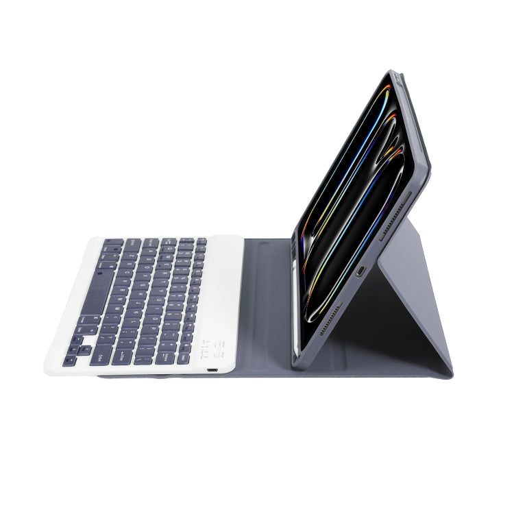 For iPad Pro 11 2024 A13B Lambskin Texture Bluetooth Touch Keyboard Leather Tablet Case with Pen Slot(Purple) by buy2fix