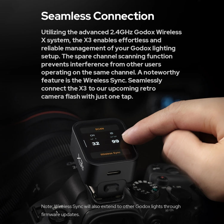 Godox X3 TTL Wireless Flash Trigger Touch Screen Flash Transmitter For Canon(Black) by Godox