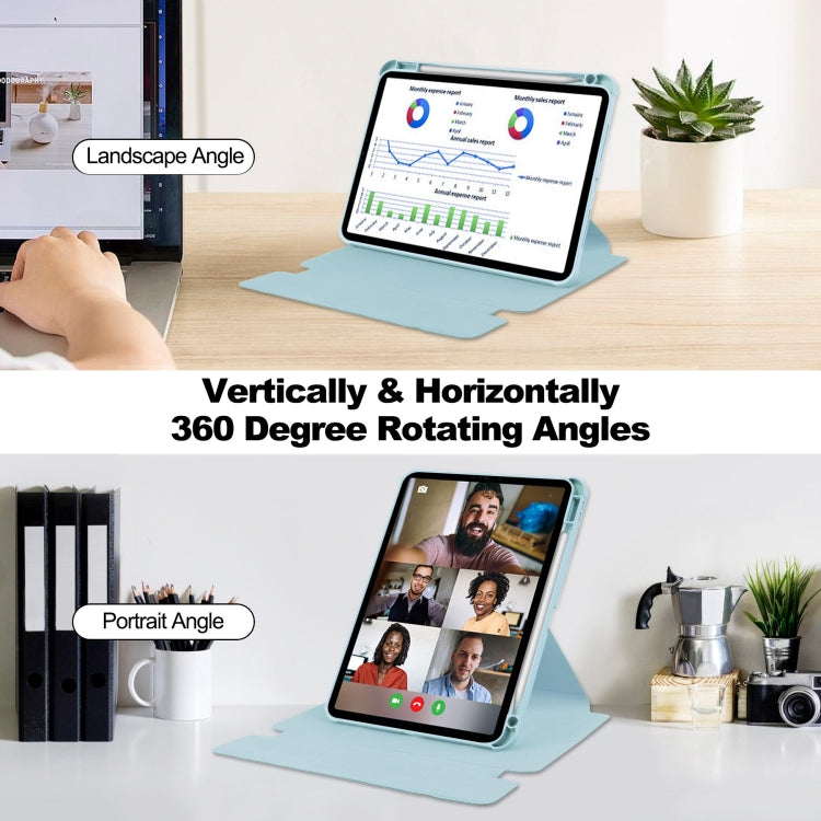 For iPad Air 13 2025 / 2024 Transparent Rotation Smart Leather Tablet Case(Sky Blue) by buy2fix