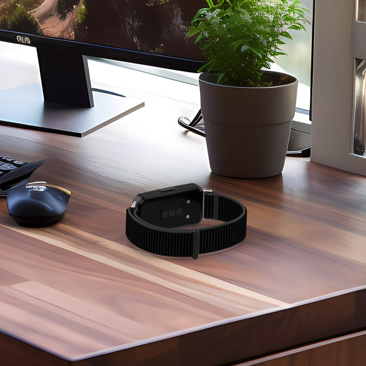 For Huawei Band 10 / 9 / 8 Nylon Loop Hook and Loop Fastener Watch Band(Seashell) by buy2fix