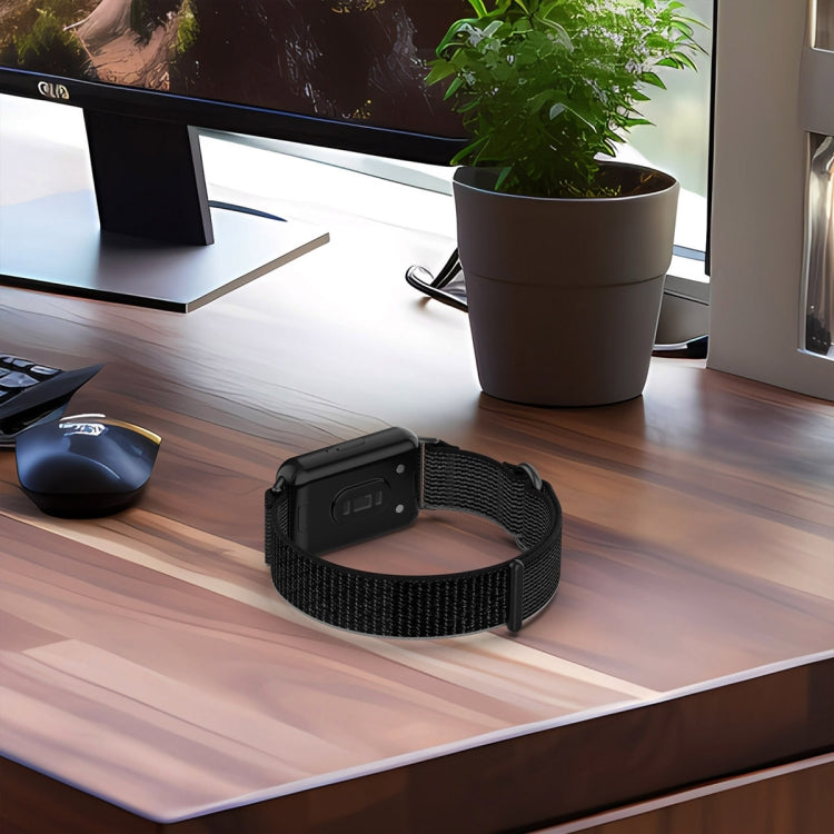 For Samsung Galaxy Fit 3 Loop Nylon Watch Band(Black Grey) by buy2fix