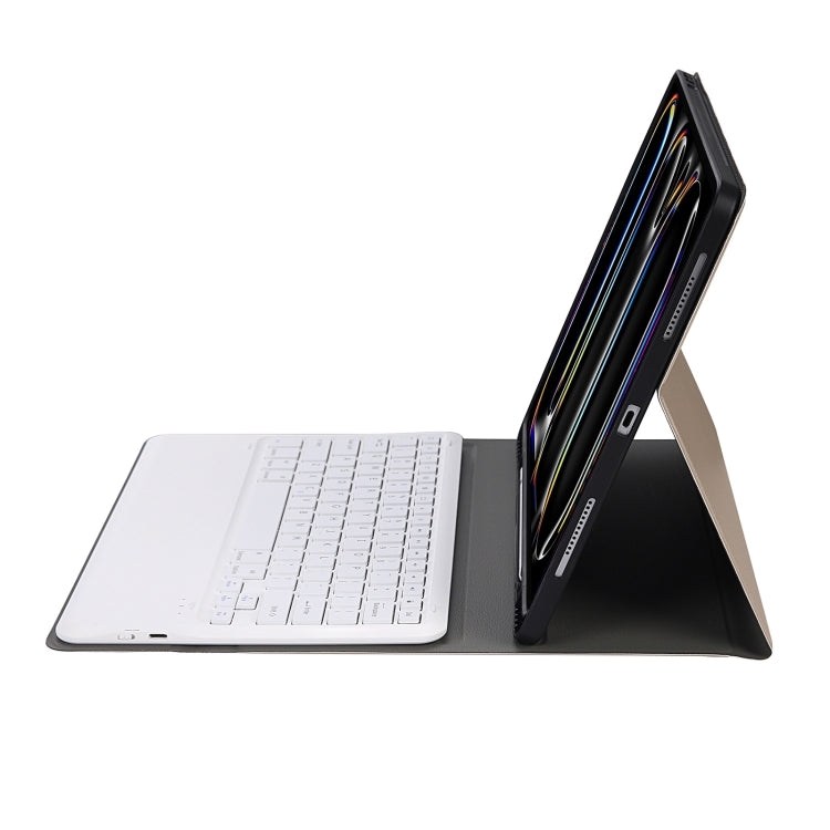 For iPad Pro 13 2024 A13B Detachable Ultra-Thin Bluetooth Keyboard Leather Tablet Case with Pen Slot(Gold) by buy2fix