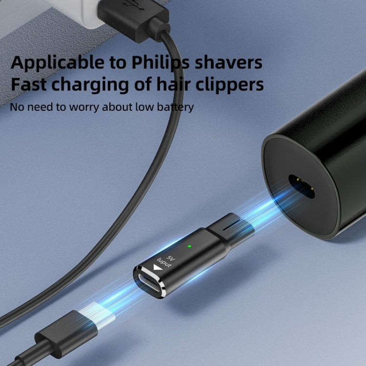 Shaver / Clipper Charging Adapter for Philips, Interface:Type-C to 5V Single Slot(Grey) by buy2fix