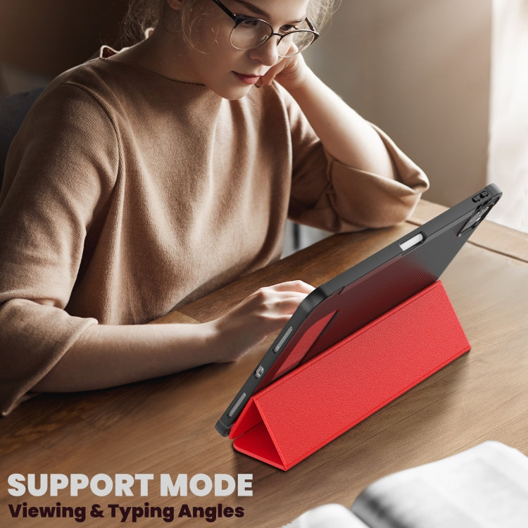 For iPad Pro 12.9 2022 / 2021 / 2020 Carbon Fiber Leather Smart Tablet Case(Red) - iPad Pro 12.9 (2022/2021) Cases by buy2fix | Online Shopping UK | buy2fix