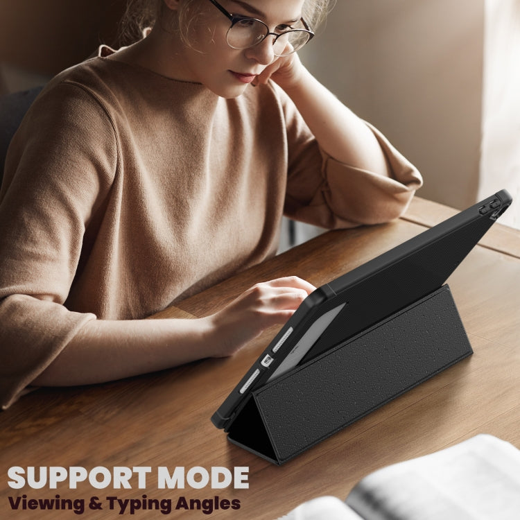 For iPad 10.2 2021 / Air 10.5 Carbon Fiber Leather Smart Tablet Case(Black) - iPad 10.2 Cases by buy2fix | Online Shopping UK | buy2fix