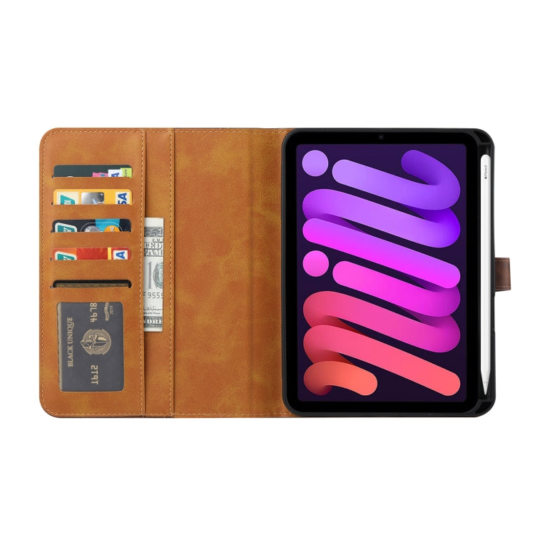 For iPad mini 2024 Calf Texture Double Fold Clasp Horizontal Flip Leather Smart Tablet Case(Brown) - iPad mini 2024 Cases by buy2fix | Online Shopping UK | buy2fix