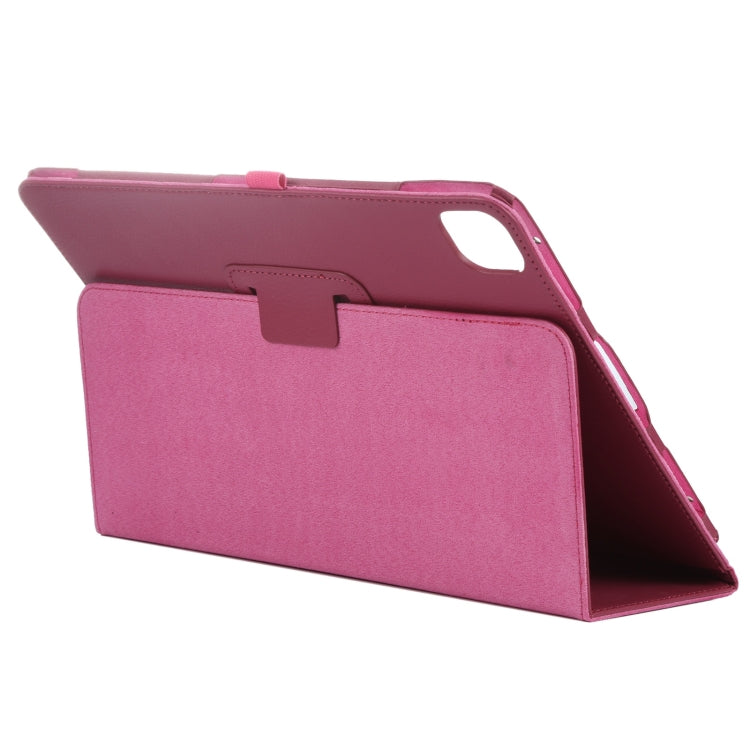 For iPad Air 11 2025 / 2024 Litchi Texture Solid Color Leather Tablet Case(Rose Red) by buy2fix