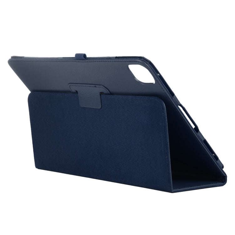 For iPad Pro 13 2025 / 2024 Litchi Texture Solid Color Leather Tablet Case(Dark Blue) by buy2fix