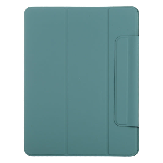 For iPad Pro 11 2025 / 2024 Double-sided Clip Fixed Buckle Magnetic PU Leather Smart Tablet Case(Green) by buy2fix