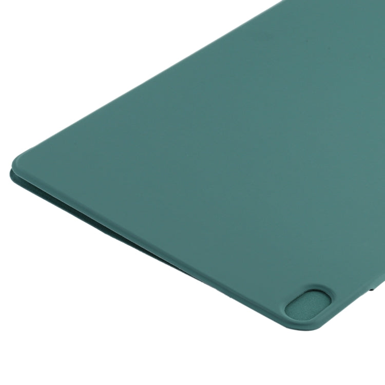 For iPad Air 13 2025 / 2024 Double-sided Clip Fixed Buckle Magnetic PU Leather Smart Tablet Case(Dark Green) by buy2fix