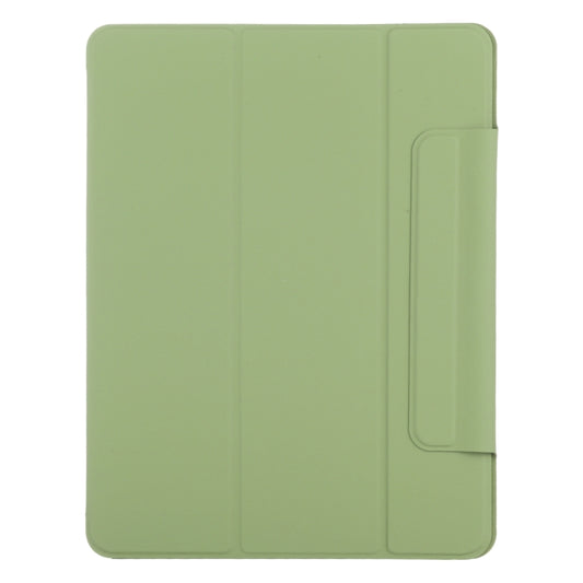 For iPad Air 13 2025 / 2024 Double-sided Clip Fixed Buckle Magnetic PU Leather Smart Tablet Case(Grass Green) by buy2fix