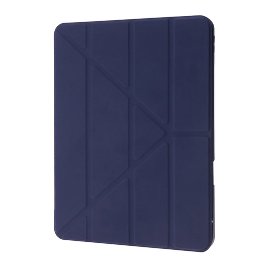 For iPad Air 11 2025 / 2024 Deformation Transparent Acrylic Leather Tablet Case(Dark Blue) by buy2fix