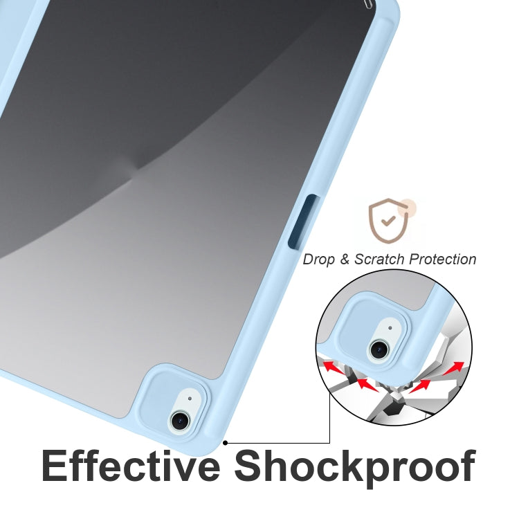 For iPad Air 11 2024 / 2025 Acrylic 3-folding Smart Leather Tablet Case(Sky Blue) by buy2fix