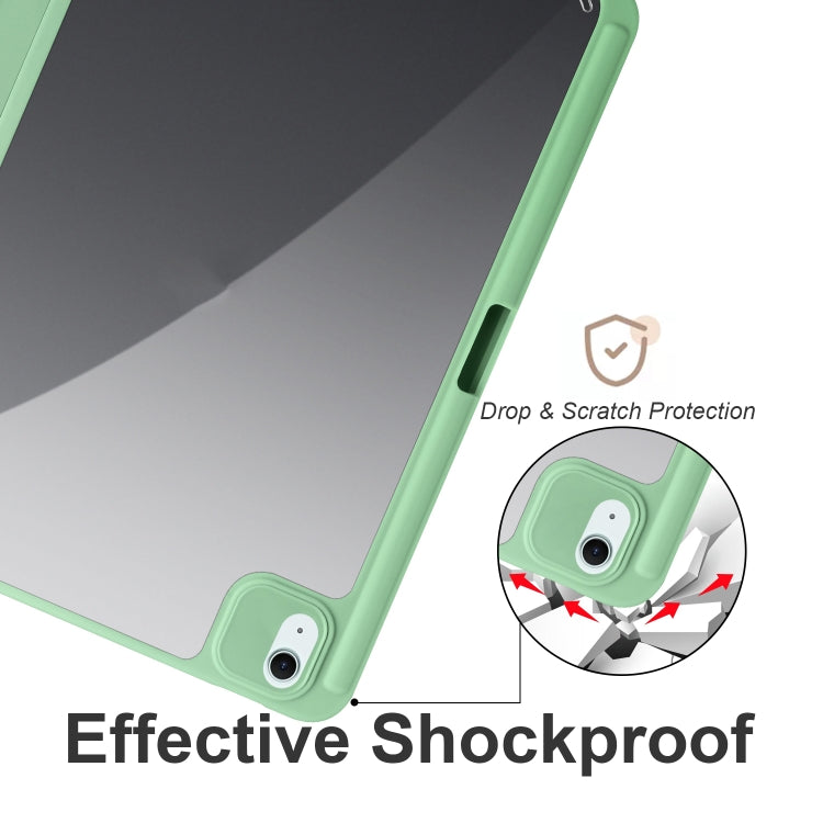 For iPad Air 11 2024 / 2025 Acrylic 3-folding Smart Leather Tablet Case(Green) by buy2fix