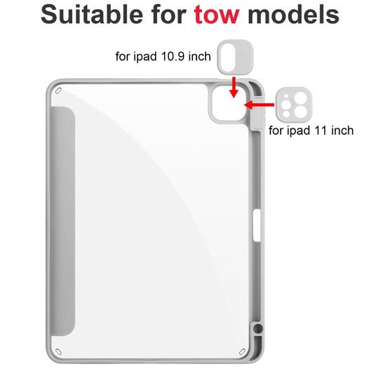 For iPad Pro 11 2025 / 2024 Acrylic 3-folding Smart Leather Tablet Case(Gray) by buy2fix