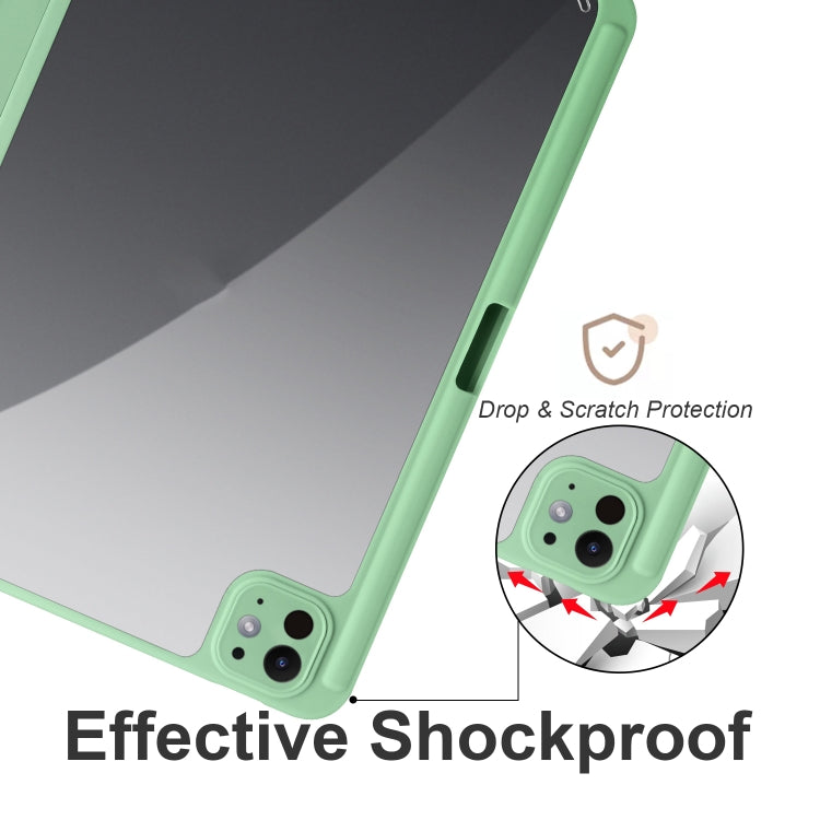 For iPad Pro 11 2025 / 2024 Acrylic 3-folding Smart Leather Tablet Case(Green) by buy2fix