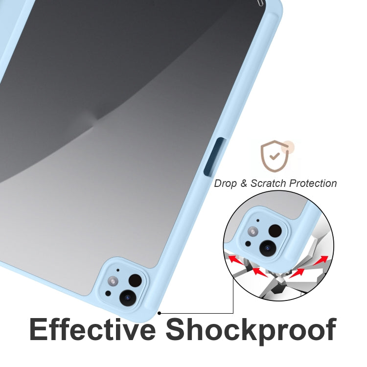 For iPad Pro 13 2025 / 2024 Acrylic 3-folding Smart Leather Tablet Case(Sky Blue) by buy2fix