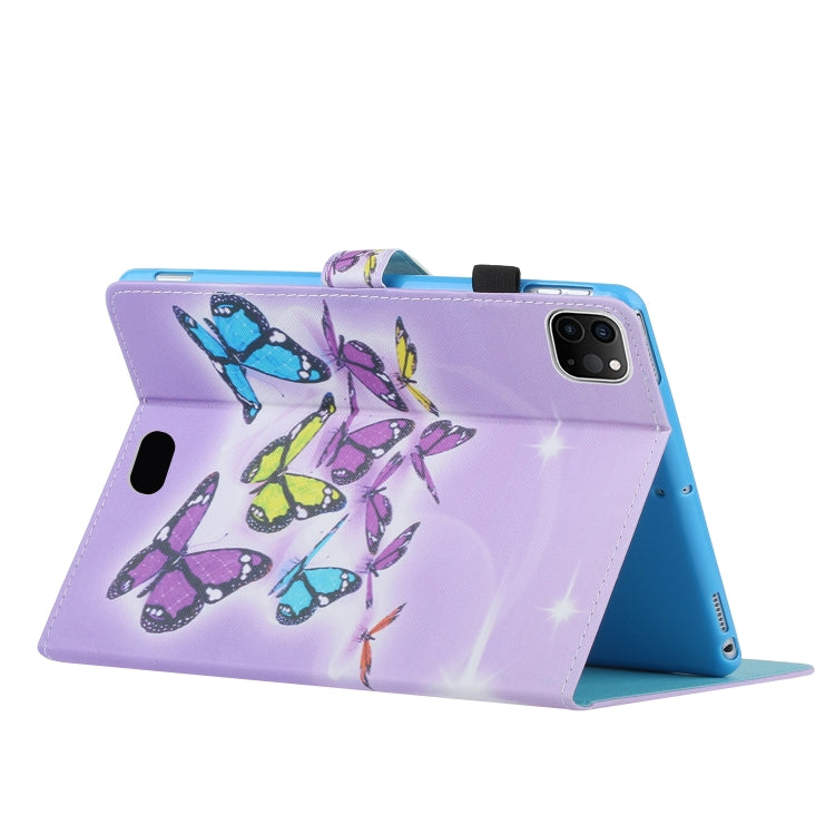 For iPad Pro 11 2025 / 2024 Coloured Drawing Stitching Smart Leather Tablet Case(Butterflies) by buy2fix