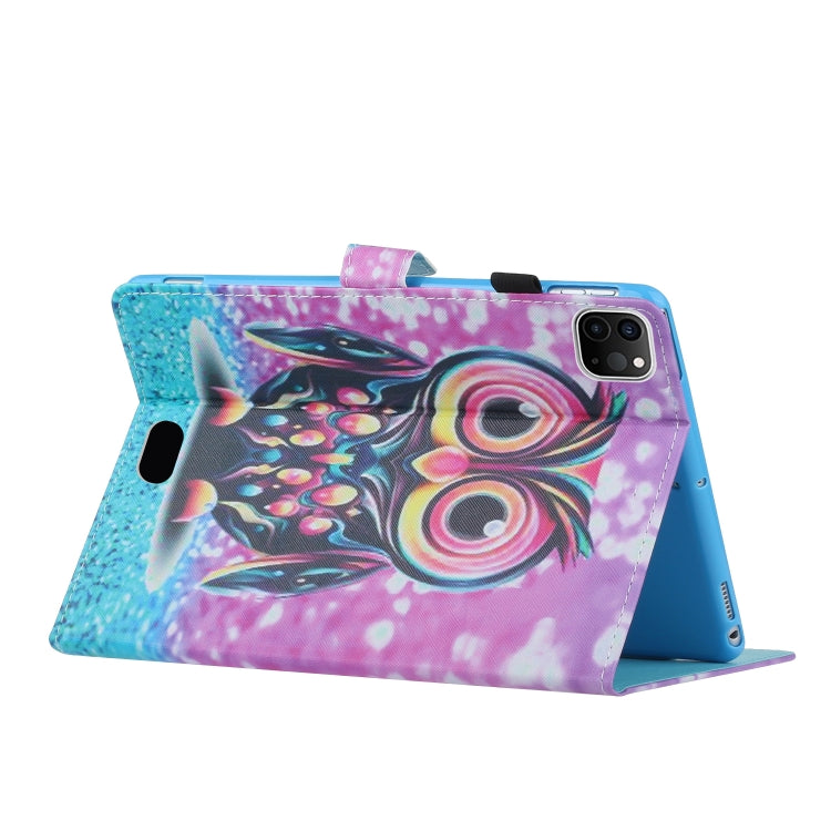 For iPad Pro 11 2025 / 2024 Coloured Drawing Stitching Smart Leather Tablet Case(Owl) by buy2fix