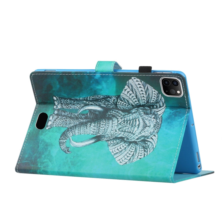 For iPad Pro 11 2025 / 2024 Coloured Drawing Stitching Smart Leather Tablet Case(Elephant) by buy2fix