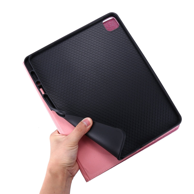 For iPad Pro 13 2025 / 2024 Fabric Leather Tablet Case(Rose Red) by buy2fix