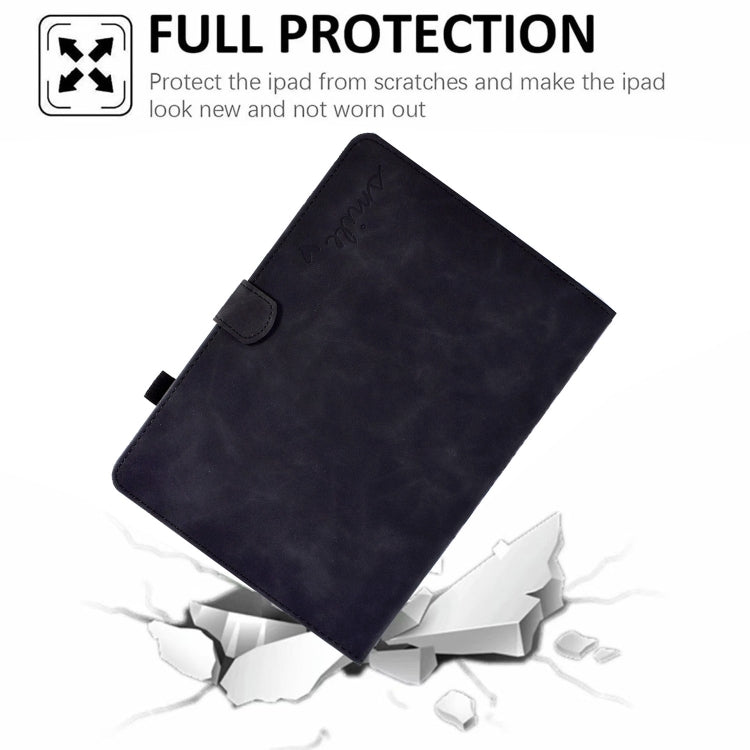 For iPad Pro 11 2024 Embossed Smile Smart Leather Tablet Case(Black) by buy2fix