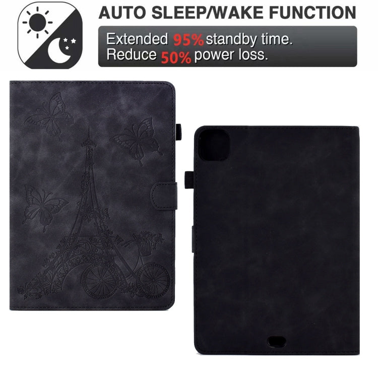For iPad Pro 11 2025 / 2024 Tower Embossed Leather Smart Tablet Case(Black) by buy2fix