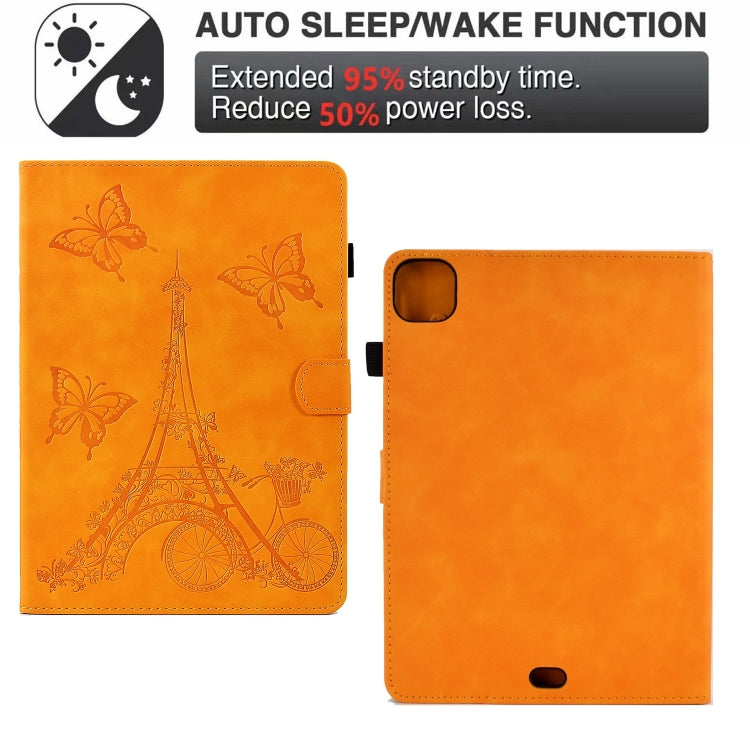 For iPad Pro 11 2025 / 2024 Tower Embossed Leather Smart Tablet Case(Khaki) by buy2fix