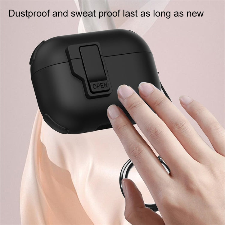 For AirPods Pro 2 Mechanical Switch Lock Bluetooth Earphone Protective Case(Black) by buy2fix